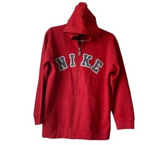 Nike Spelled Out Hooded Zip Up Jacket